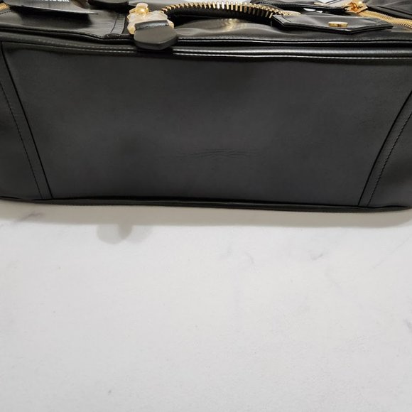 MOSCHINO COUTURE Macro Biker Bag GIANT Black Motorcycle Jacket Shoulder Purse - Picture 11 of 16